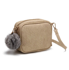 Small Bags Mini Fur Ball PU Women Bags