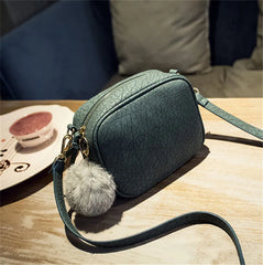 Small Bags Mini Fur Ball PU Women Bags