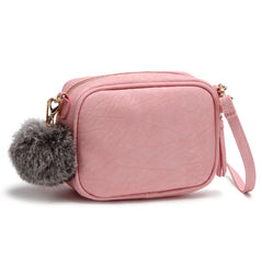 Small Bags Mini Fur Ball PU Women Bags