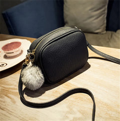 Small Bags Mini Fur Ball PU Women Bags