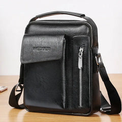 Vintage Men's Crossbody Shoulder Bag PU Leather Messenger Retro Zipper Business