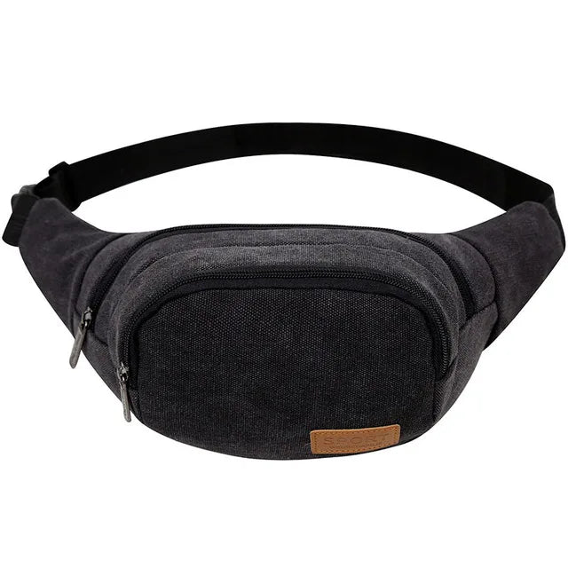 Vintage Canvas Waist Pack Belt Bag Men Casual Waist Bags Woman Bag ZZQ01