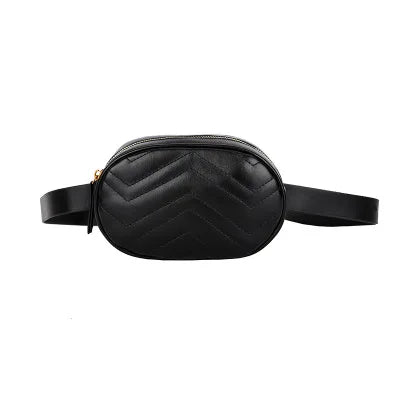 Women Waist Bag PU Leather Zipper Belt Bag Chest Handbag Solid High CD5612/h