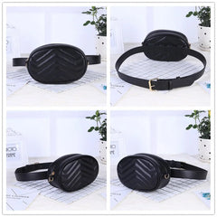 Women Waist Bag PU Leather Zipper Belt Bag Chest Handbag Solid High CD5612/h