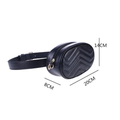Women Waist Bag PU Leather Zipper Belt Bag Chest Handbag Solid High CD5612/h