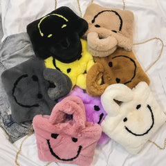 Winter Leopard Fur Handbags Women Bags Party Shoulder Bags