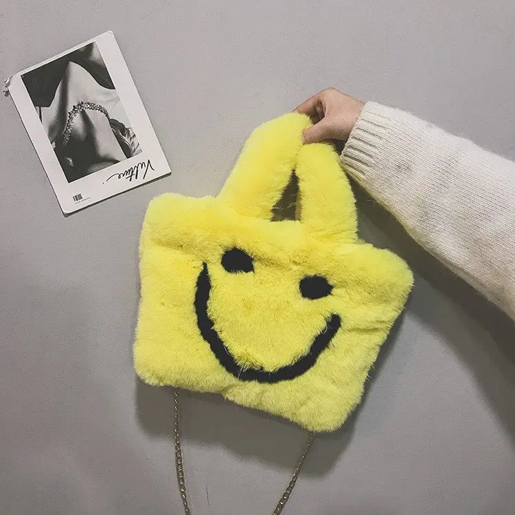 Winter Leopard Fur Handbags Women Bags Party Shoulder Bags