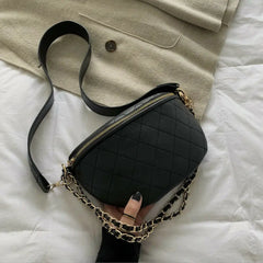 Women Chain Diamond Pattern Waist Bag Fanny Pack
