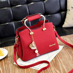 Metal Handle Women PU Totes Messenger Bag Purse Hot Ornaments