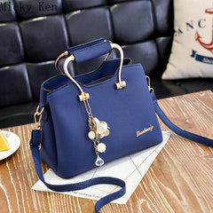 Metal Handle Women PU Totes Messenger Bag Purse Hot Ornaments