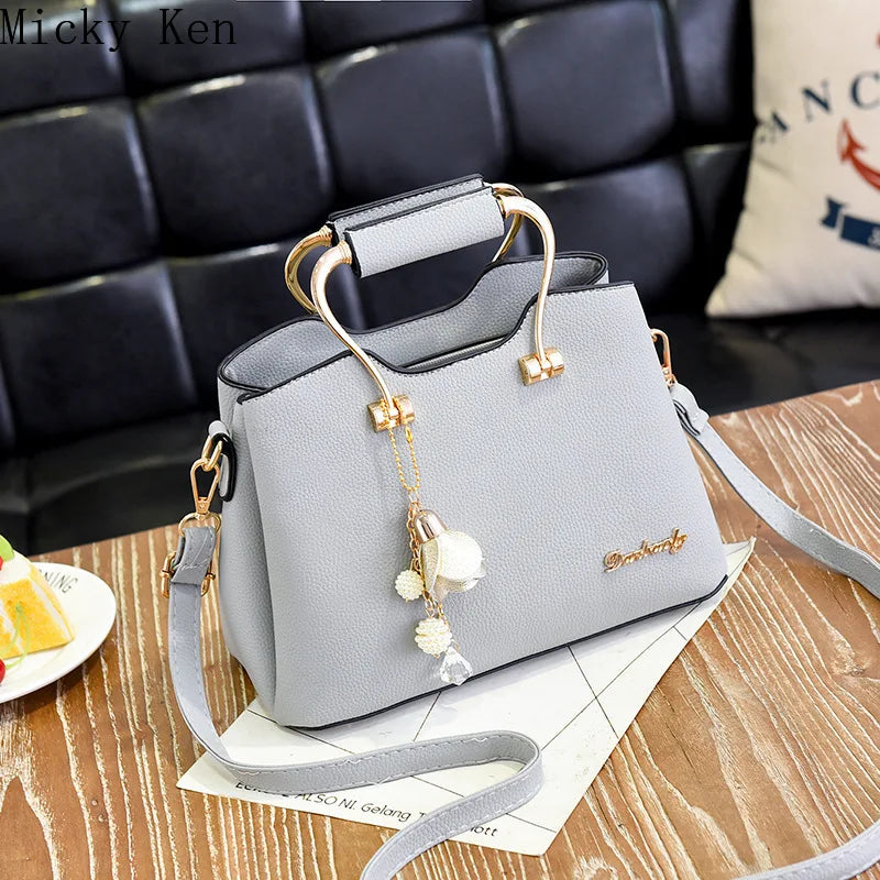 Metal Handle Women PU Totes Messenger Bag Purse Hot Ornaments