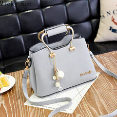 Metal Handle Women PU Totes Messenger Bag Purse Hot Ornaments