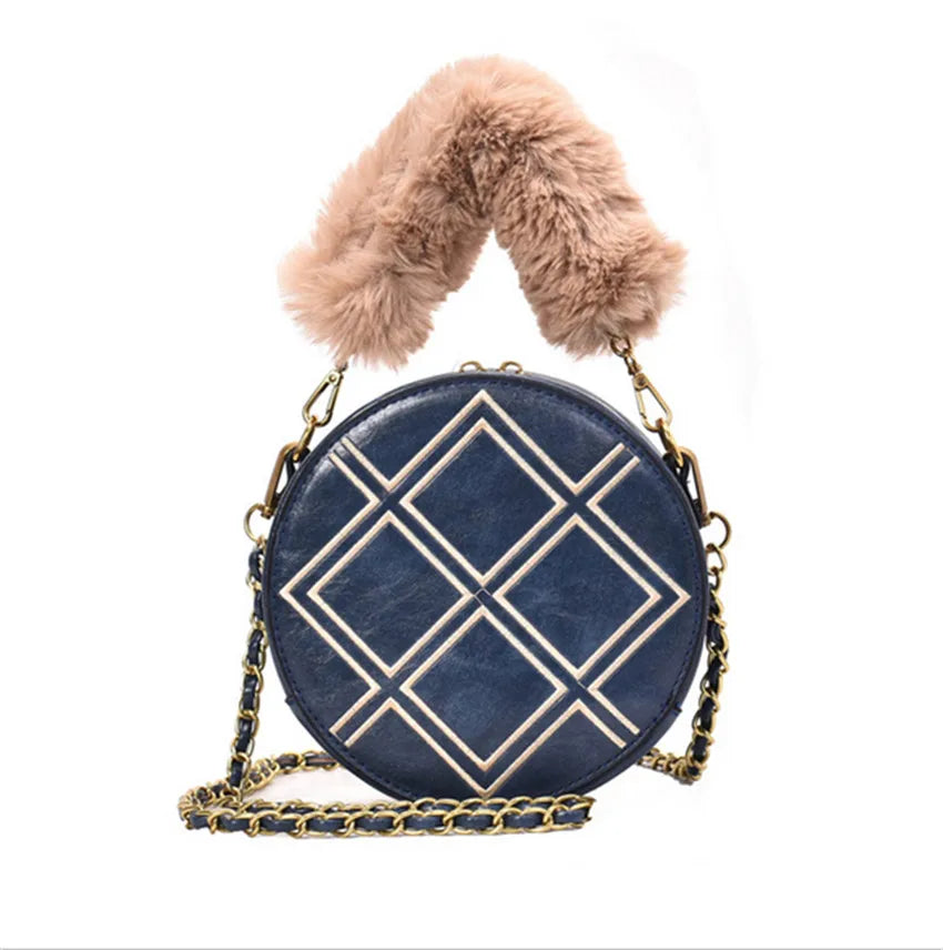 Fur Shoulder Bag for Women Ladies Girls
