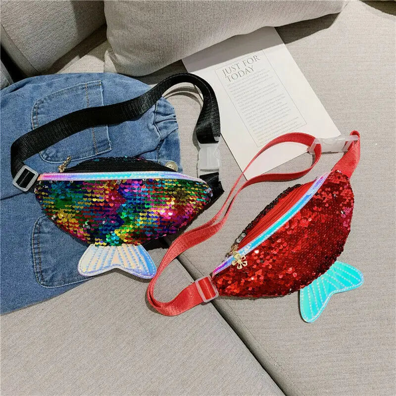 Kids Girls Sequin Shoulder Crossbody Bag Mermaid Small Bag