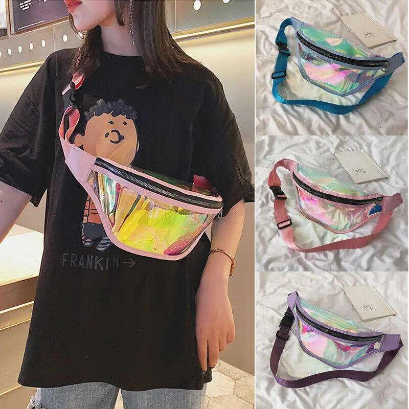 PVC Transparent Punk Holographic Fanny Pack Waterproof Belt Bum Bag