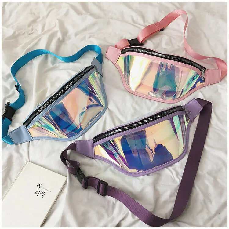 PVC Transparent Punk Holographic Fanny Pack Waterproof Belt Bum Bag