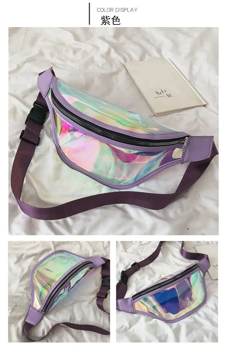 PVC Transparent Punk Holographic Fanny Pack Waterproof Belt Bum Bag