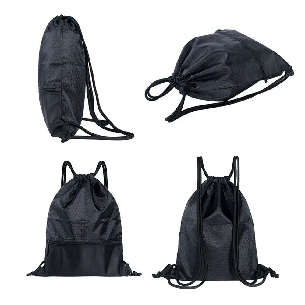 Polyester String Drawstring Backpack Gym Tote Bag School Sport Bag
