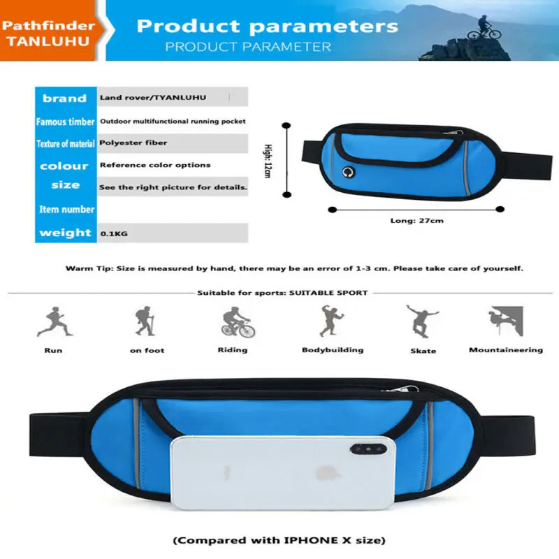 Hot Ultra Thin Bum Bag Waist Men Women Travel Sport Fanny Pack