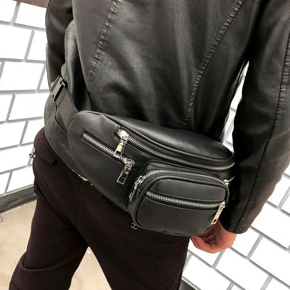 Hot PU Waist Bag Chain Fanny Pack Travel Belt Purse Shoulder Bags