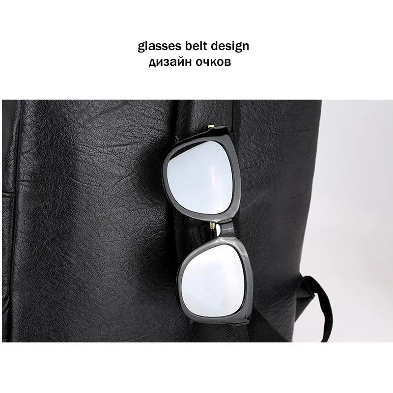 Vintage Men's Pu Leather Backpack for Laptop Business