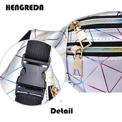 Holographic Women's Belt Bag Laser Fanny Pack Silver Pink Wallet Waist Packs