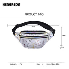 Holographic Women's Belt Bag Laser Fanny Pack Silver Pink Wallet Waist Packs