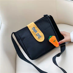 Women Sun Flower Carrot Shoulder Bag Canvas Handbag Casual Tote