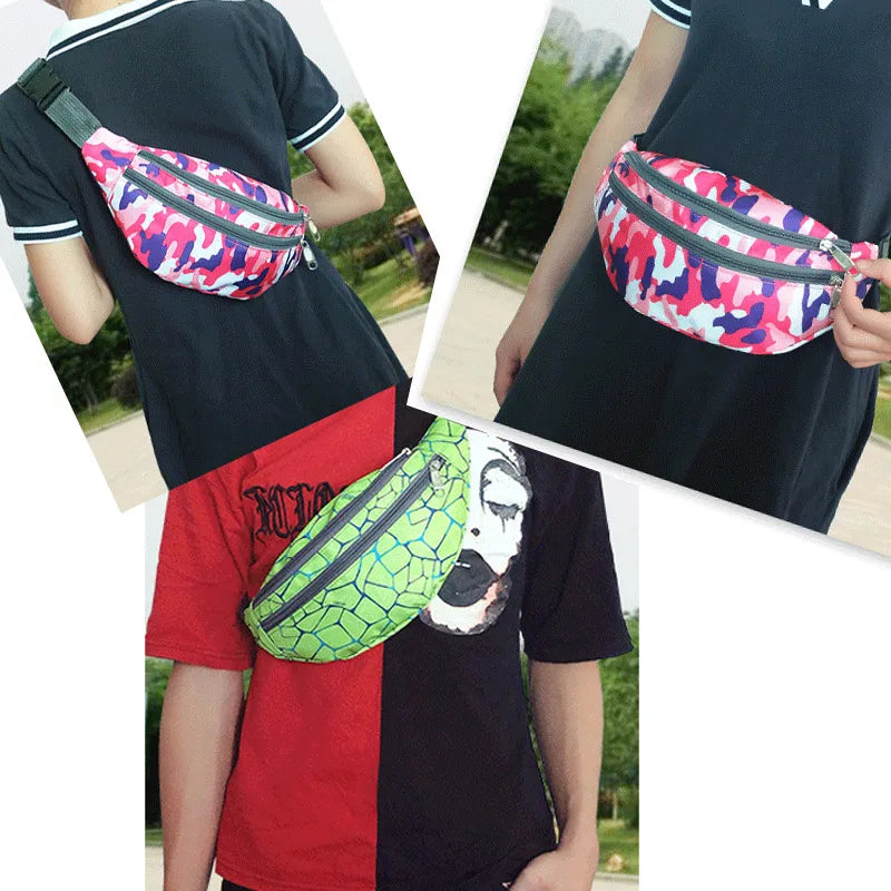 Colorful Travel Bum Belt Bag Phone Zipper Pouch Packs