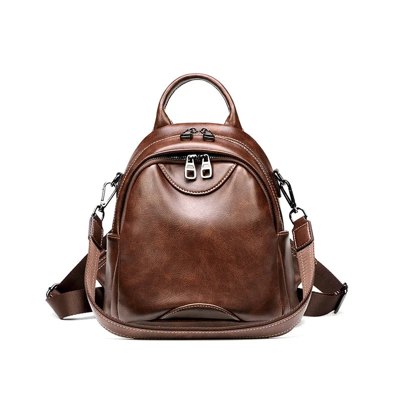 Women Leather Backpacks Female Shoulder Bags Sac a Dos Travel Ladies Bagpack