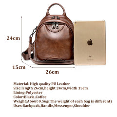Women Leather Backpacks Female Shoulder Bags Sac a Dos Travel Ladies Bagpack