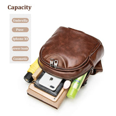 Women Leather Backpacks Female Shoulder Bags Sac a Dos Travel Ladies Bagpack