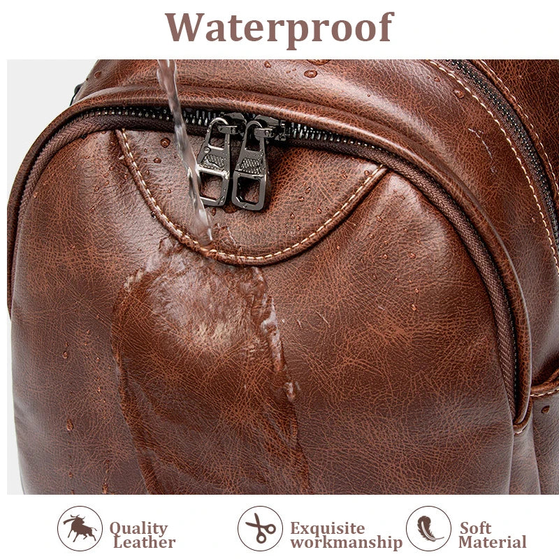 Women Leather Backpacks Female Shoulder Bags Sac a Dos Travel Ladies Bagpack