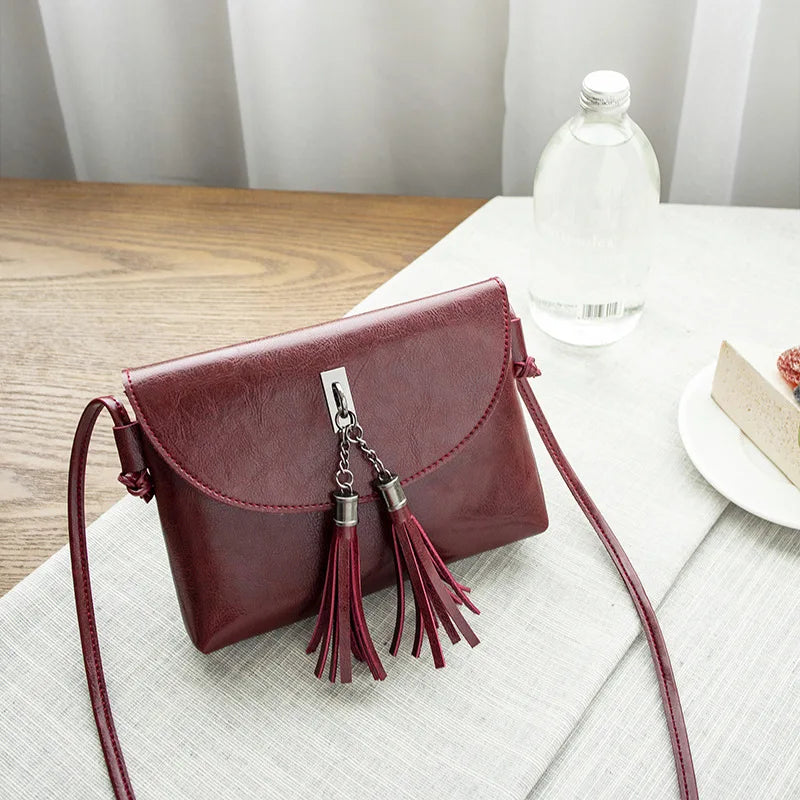 Women Shoulder Bag Oil Leather Handbag Totes Shopper Bags Handbags