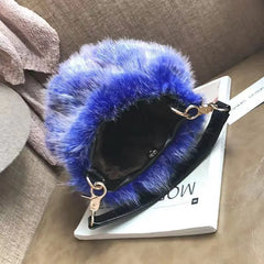Winter Faux Fur Shoulder Bag - Party Tote Bag for Women