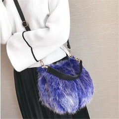 Winter Faux Fur Shoulder Bag - Party Tote Bag for Women