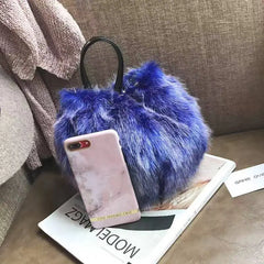 Winter Faux Fur Shoulder Bag - Party Tote Bag for Women