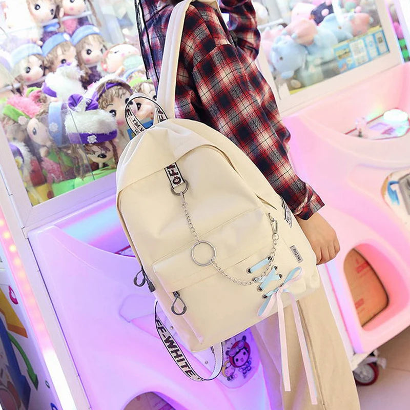 Large Capacity Canvas Laptop Backpack Rucksack
