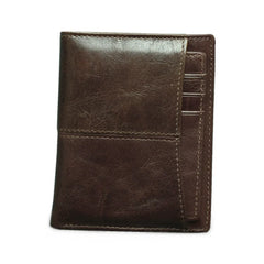 Spring Oil Skin Short Leather Wallet Vintage Short Wallets