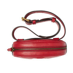 Women Leather Belt Bag Waist Bag Fanny Pack Red Beige