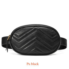 Women Leather Belt Bag Waist Bag Fanny Pack Red Beige