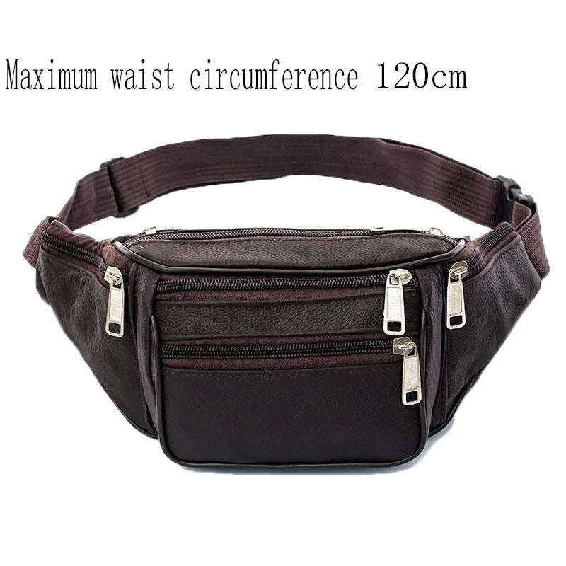 2019 Leather Waist Pack Travel Belt Bag Mobile Phone Bag