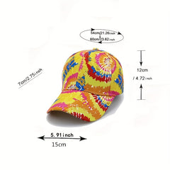 Unisex Tie Dye Sunshade Adjustable Baseball Cap