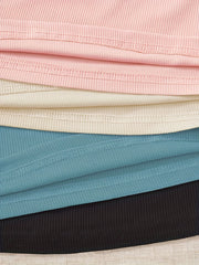 Ribbed Lounge Tops Scoop Neck Tank Top Women's Loungewear