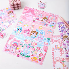 Cartoon 3D Dress Up Foam Stickers
