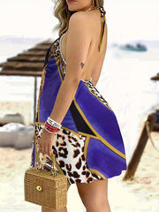 Paisley & Leopard Print Stretch Halter Nightdress