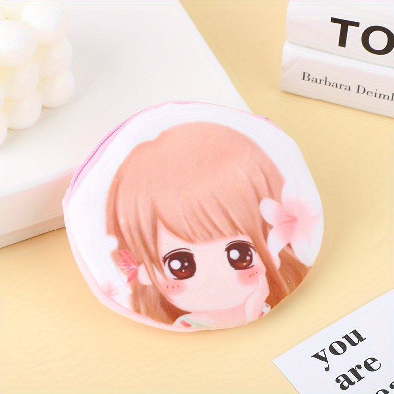 Girls Cartoon Zipper Coin Purse Wallet Storage Bag Plush Key Bag