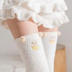 Cute Cartoon Animal Fuzzy Over The Knee Socks Women's Stockings