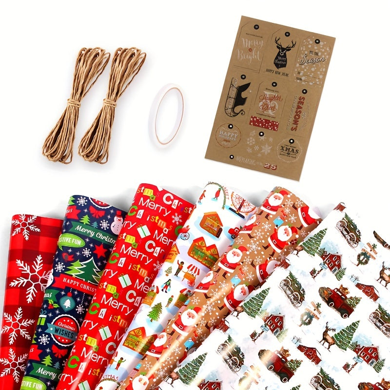 Christmas Designs Gift Wrap Roll - Multiple Elements - 71 X 50