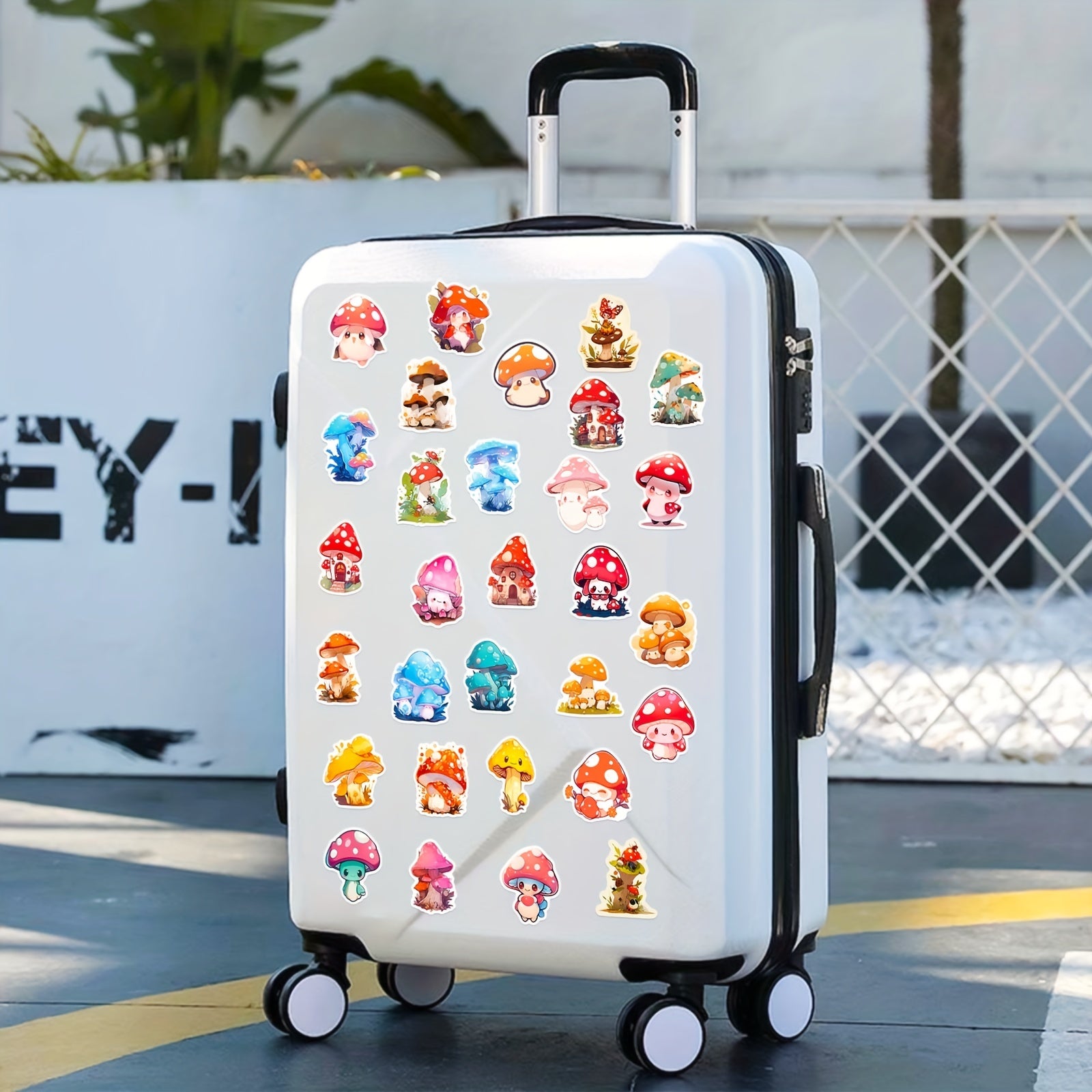 50pcs Cartoon Mushroom Stickers for Water Cups Laptops Phones
